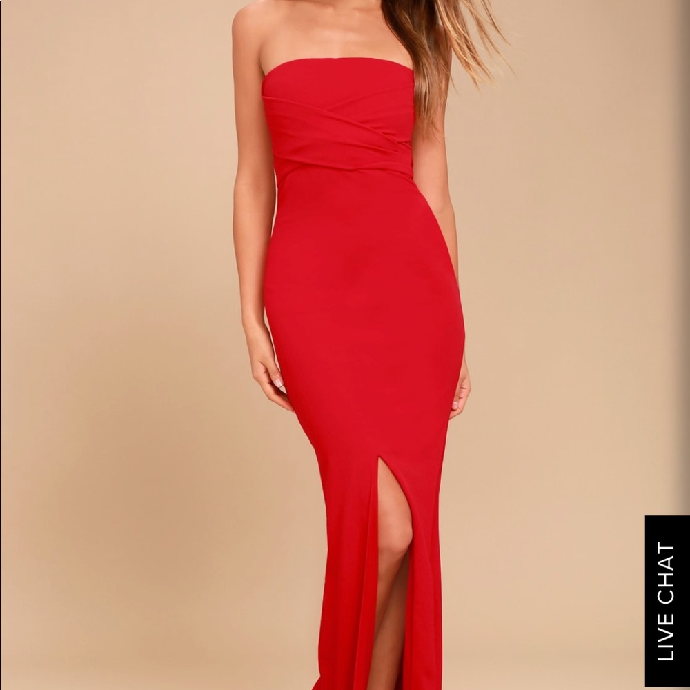 Red- long dress size L (but runs super small!!)